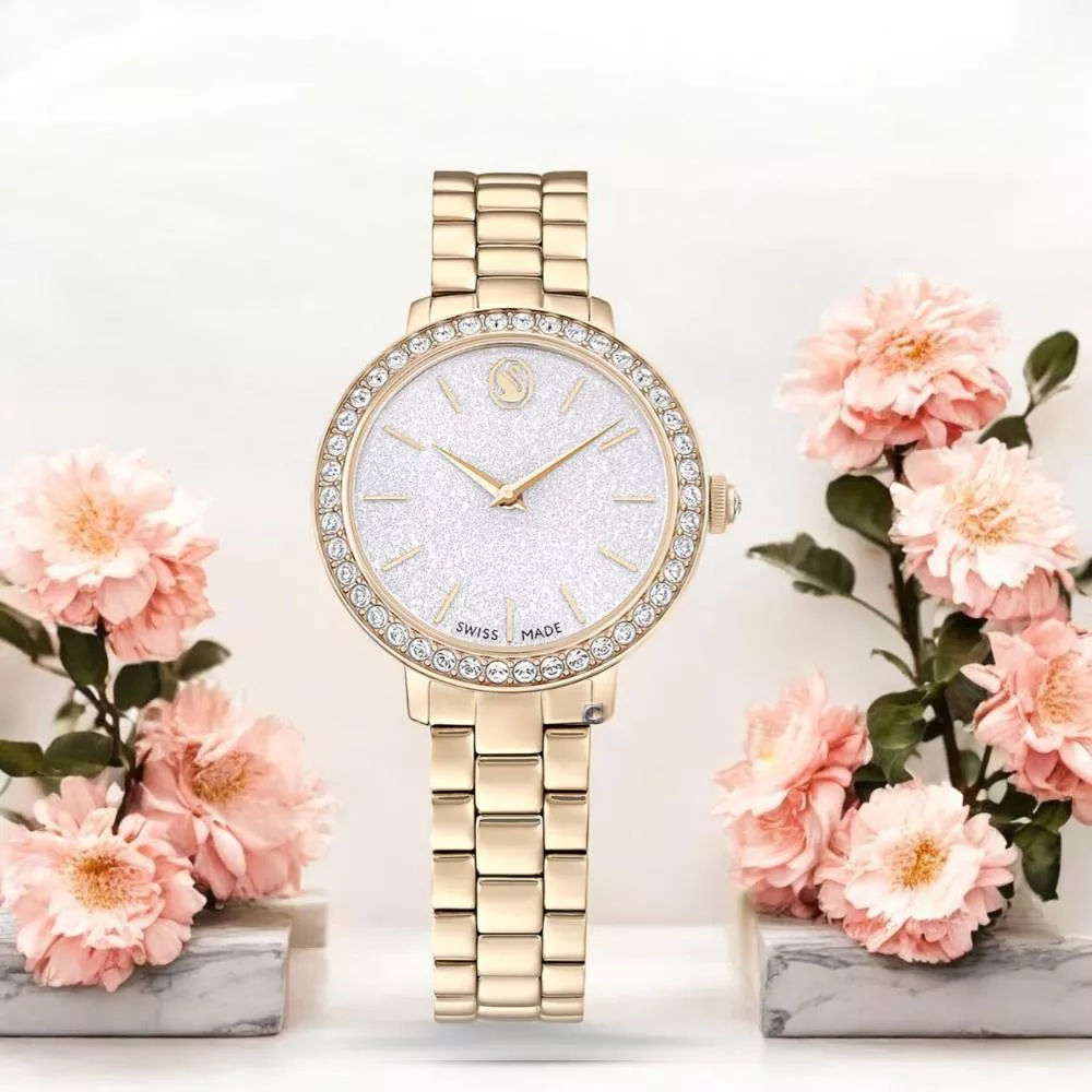 (聊聊甜甜價)  SWAROVSKI 施華洛世奇 Matrix 璀璨水晶腕錶 手錶 女錶 禮物-金色 5715026