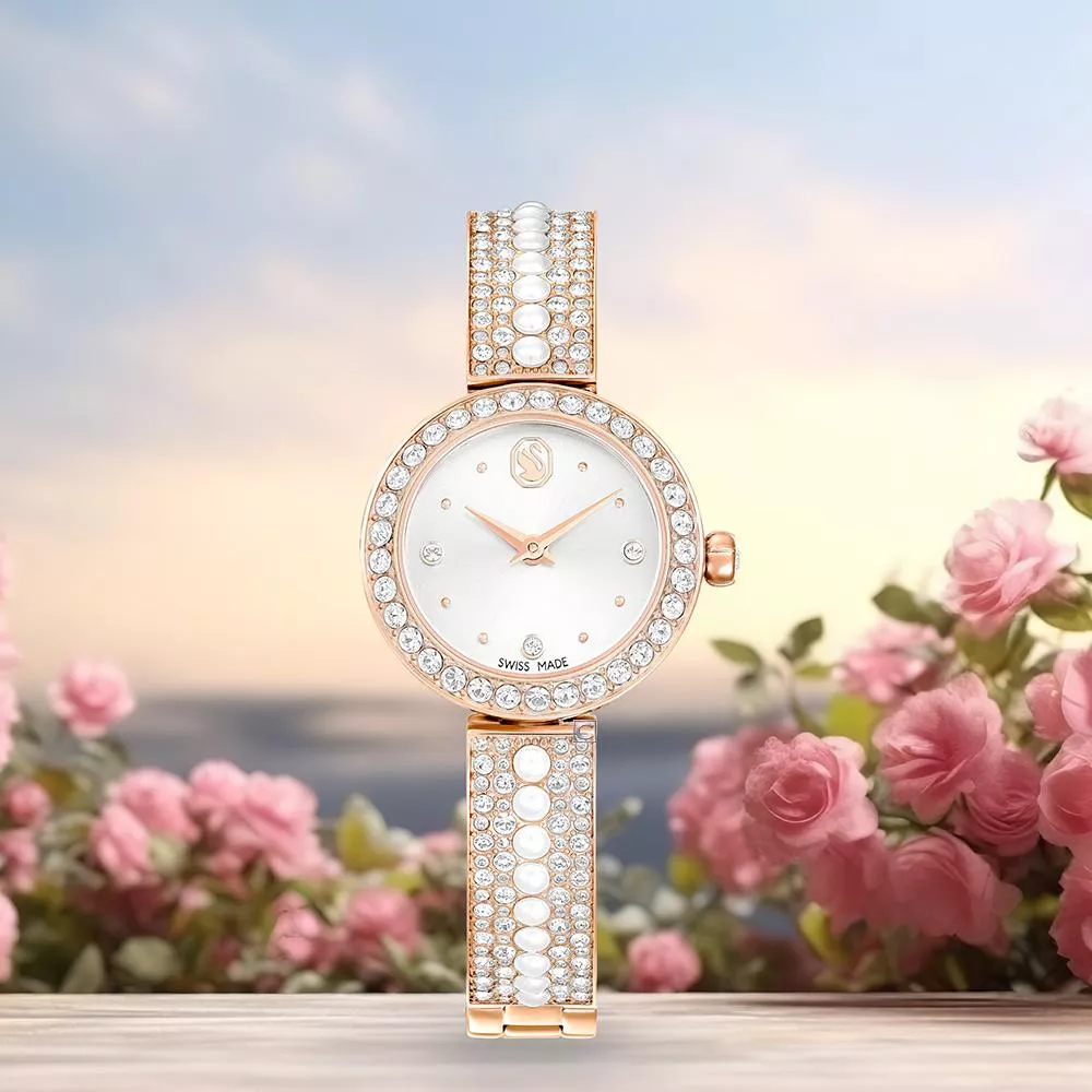 (聊聊甜甜價)  SWAROVSKI 施華洛世奇 Matrix 珍珠手鐲時尚腕錶 女錶 手錶-26mm 5705406