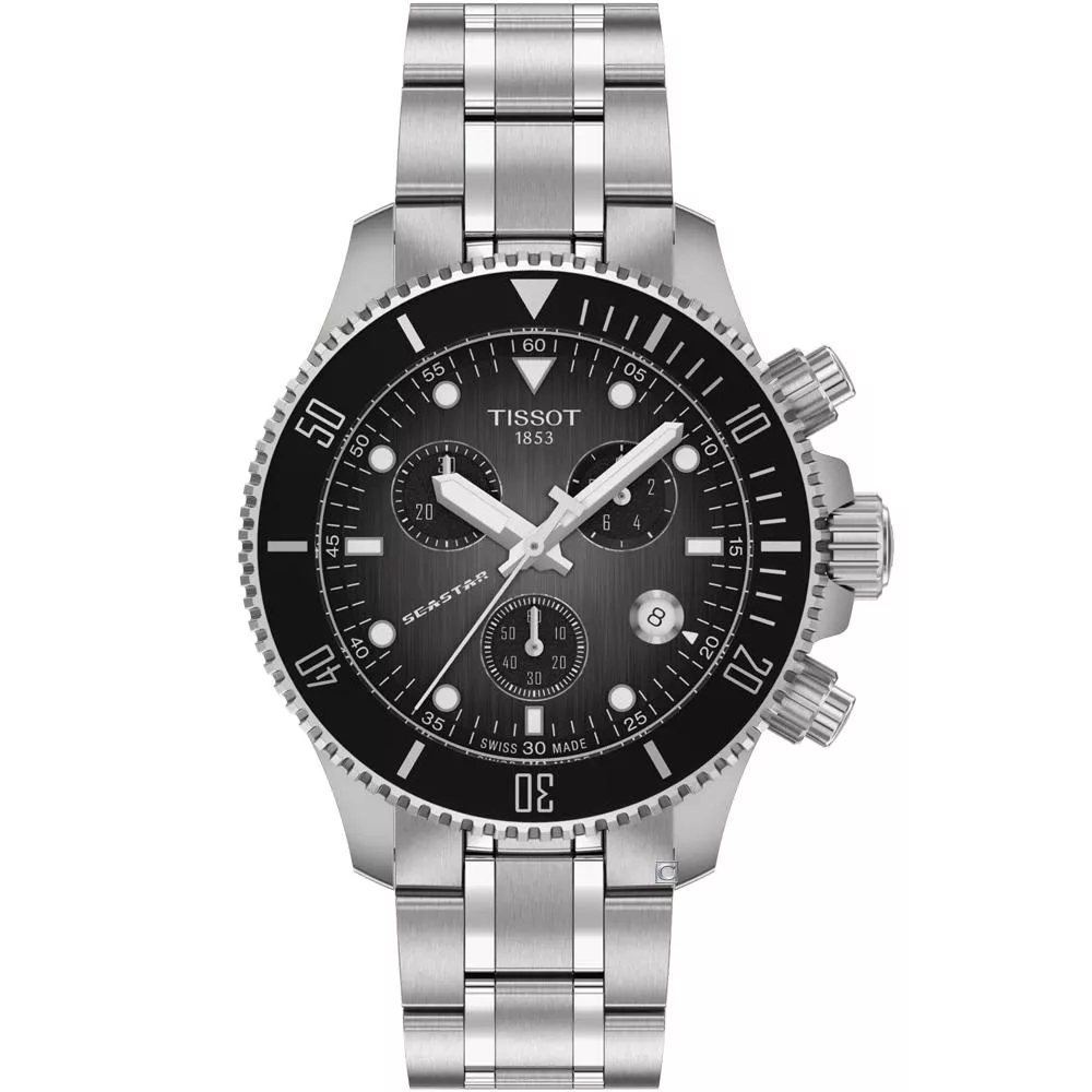 TISSOT 天梭錶 官方受權  SEASTAR 1000 海星38mm 計時運動錶 女錶 中性錶-T1202171106100