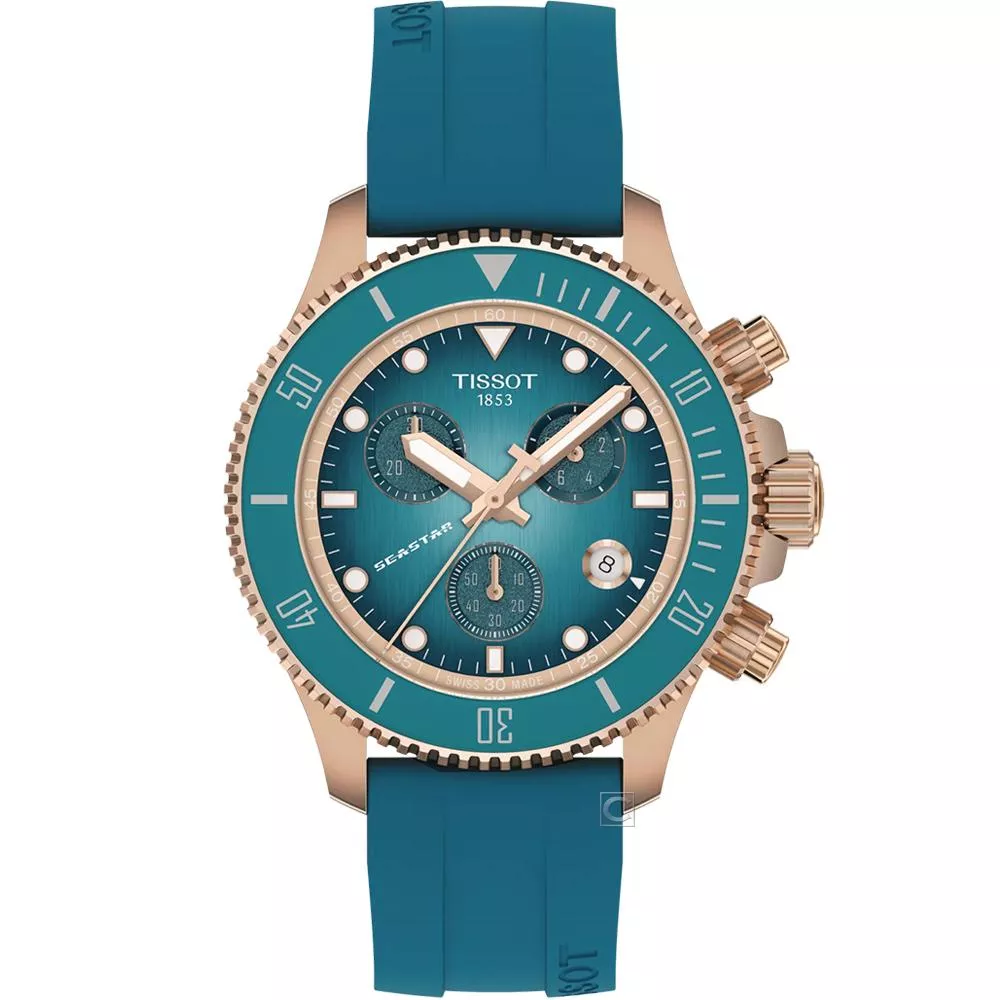 TISSOT 天梭錶 官方受權  SEASTAR 1000 海星38mm 計時運動錶 女錶 中性錶-T1202173704100