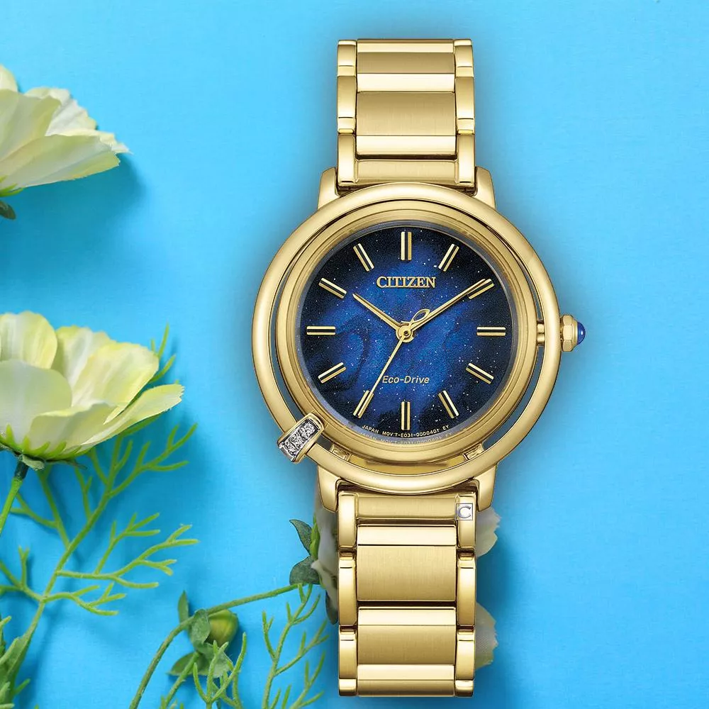 (聊聊甜甜價)  CITIZEN 星辰 L ARCLY系列 生命之泉 鑲鑽光動能腕錶 女錶 手錶-31.2mm EM1099-57L