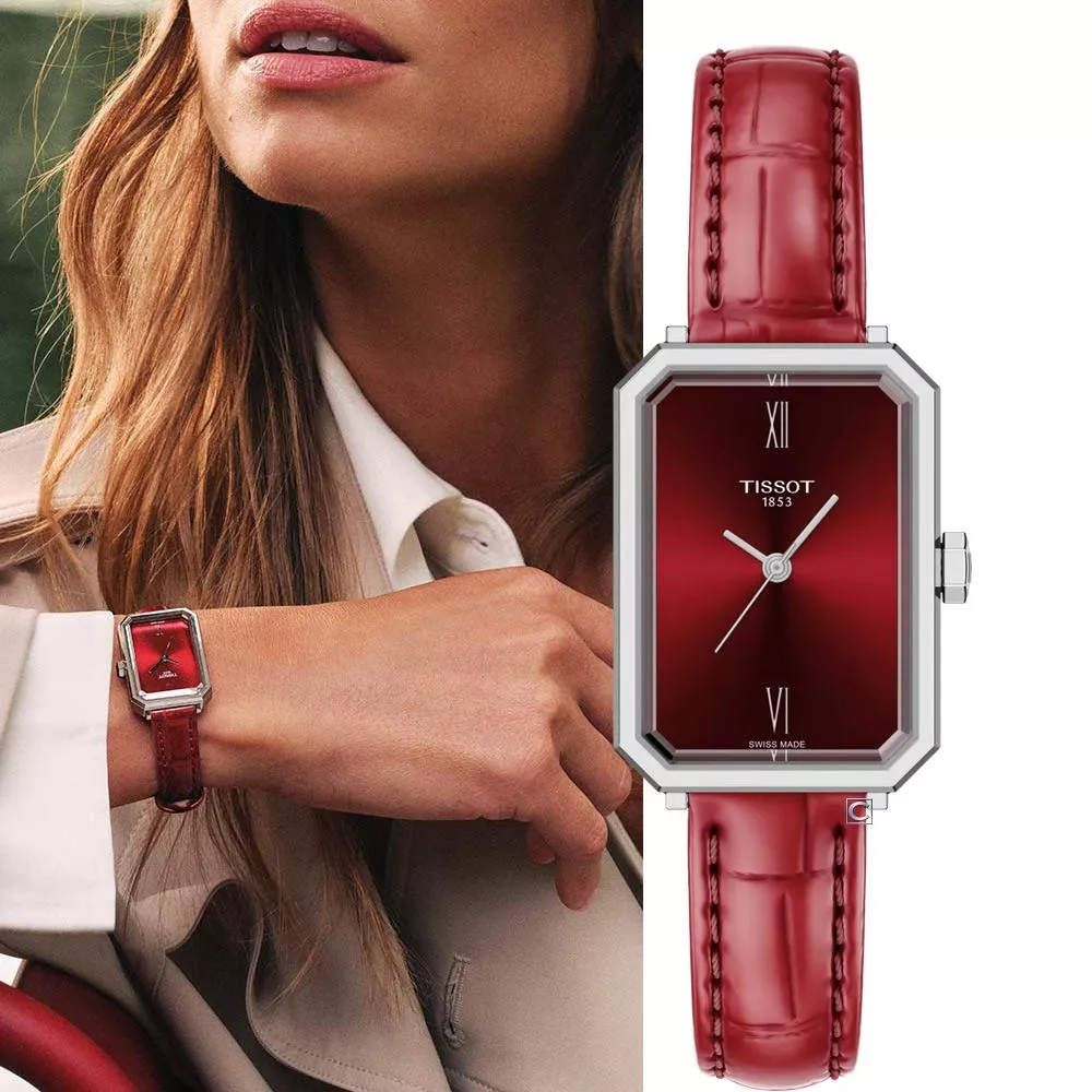 TISSOT 天梭 官方授權  SRV系列 復古簡約方型腕錶 女錶 手錶-30x21,8mm T1601101642300