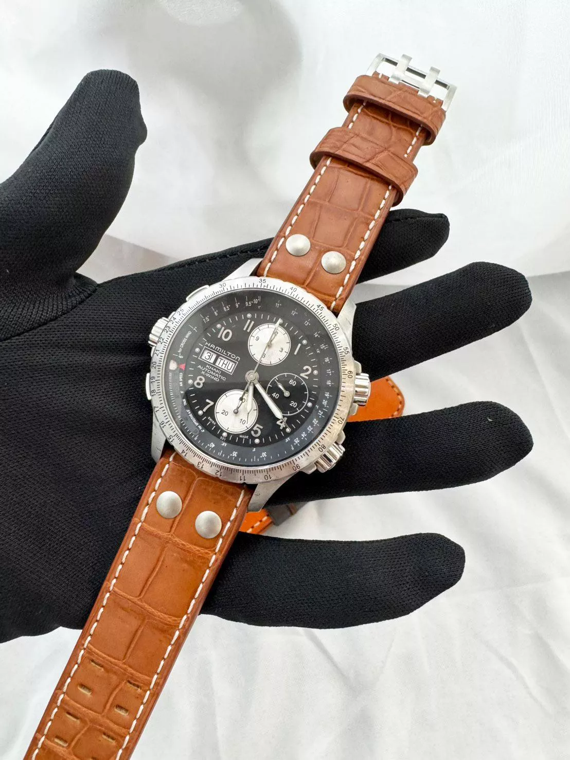 Hamilton 漢米爾頓 卡其 H776160 客製化錶帶.鱷魚皮錶帶