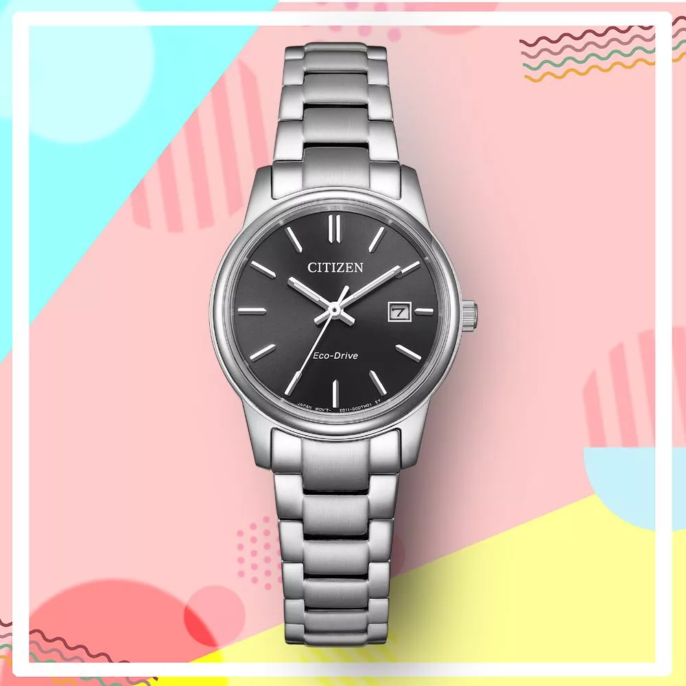 (聊聊甜甜價)  CITIZEN 星辰 簡約百搭光動能腕錶 女錶 手錶-27.5mm黑 EW2318-90E