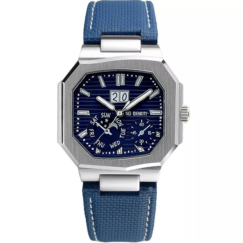 NO IDENTITY 金鸚 Cubitus 經典藍 方形 腕錶 手錶-PP43SS039BU1皮帶款