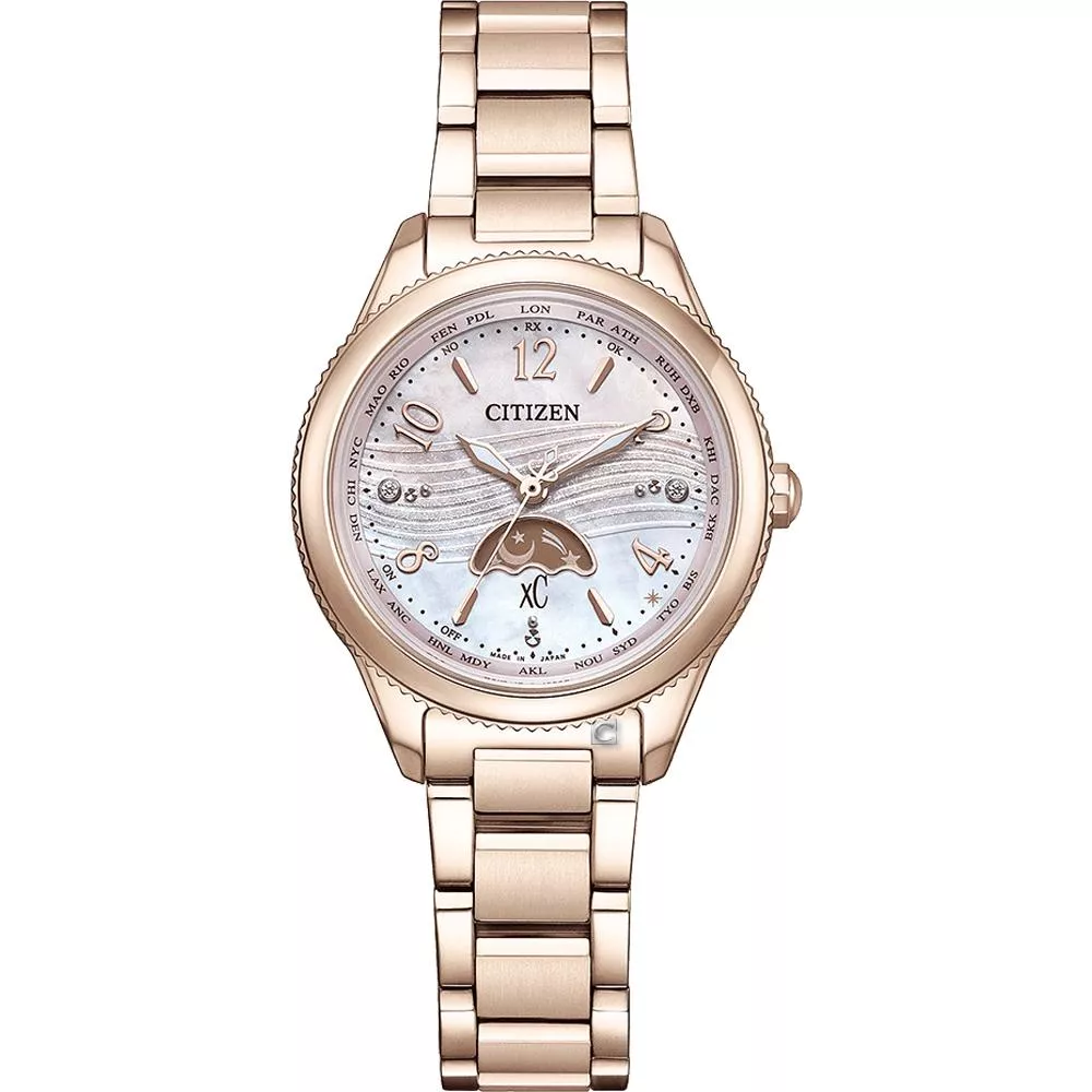 (聊聊甜甜價)  CITIZEN 星辰錶 xC 大地系列 黃昏海岸 鈦金屬 電波錶 女錶-29mm EE1004-65N