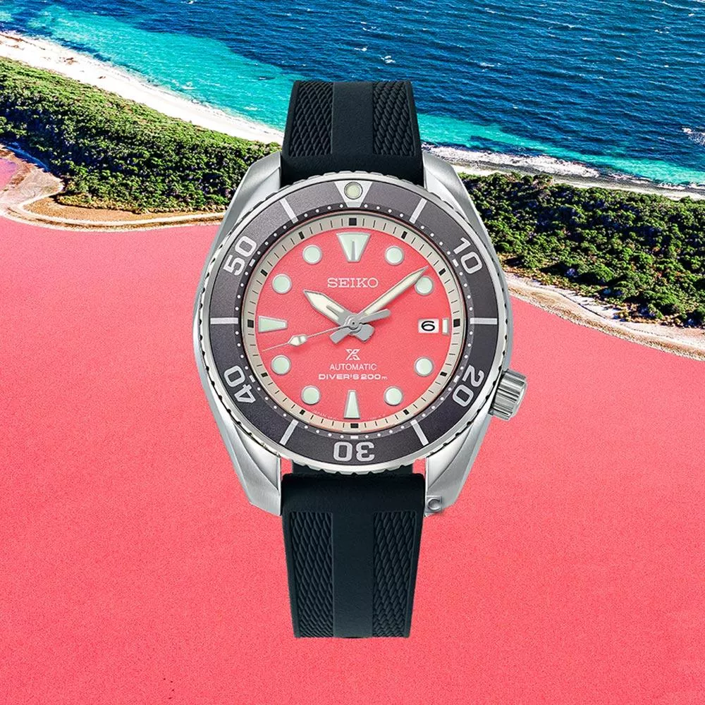 (聊聊甜甜價) SEIKO 精工錶  Prospex 限量款 澳洲粉紅湖 200米 潛水機械錶-45mm 6R35-03L0P.SPB541J1_SK043