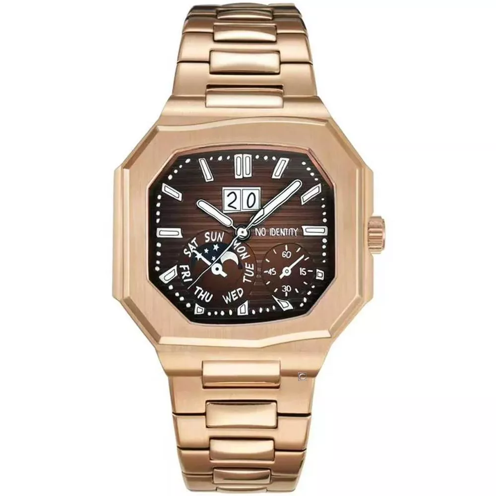 NO IDENTITY 金鸚 Cubitus-玫瑰金色 不鏽鋼款 腕錶 男錶 手錶-PP4338041G1