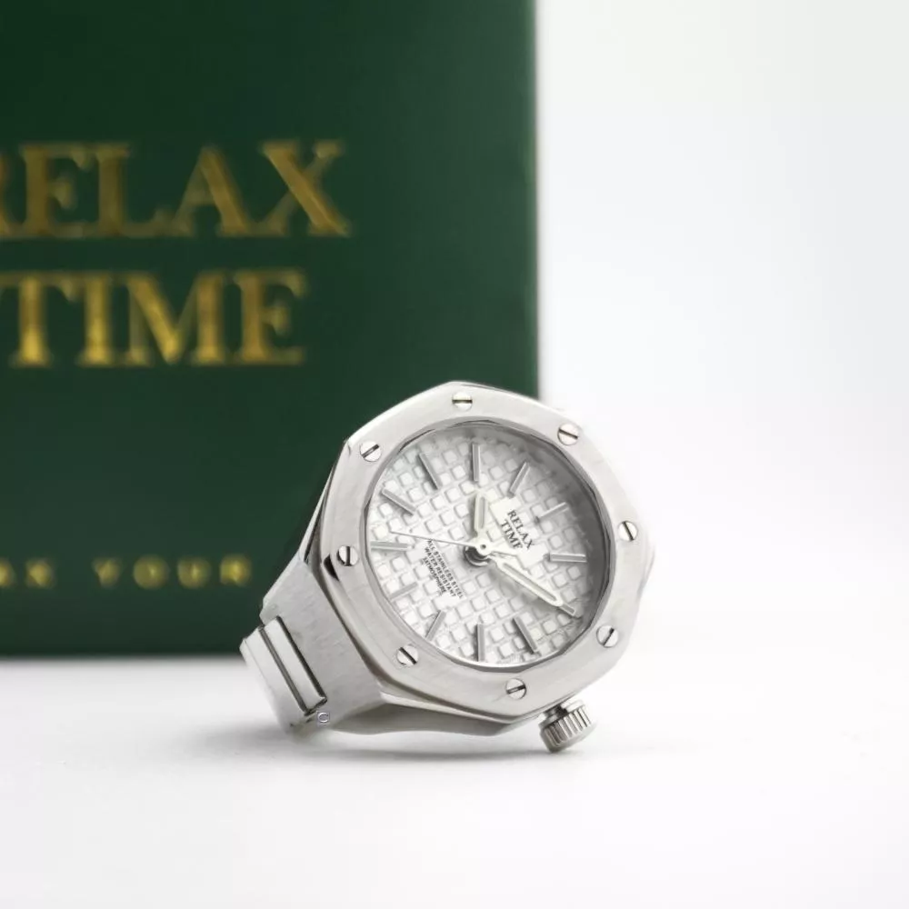 RELAX TIME 八角戒指錶-白像素 (RT-A-01)