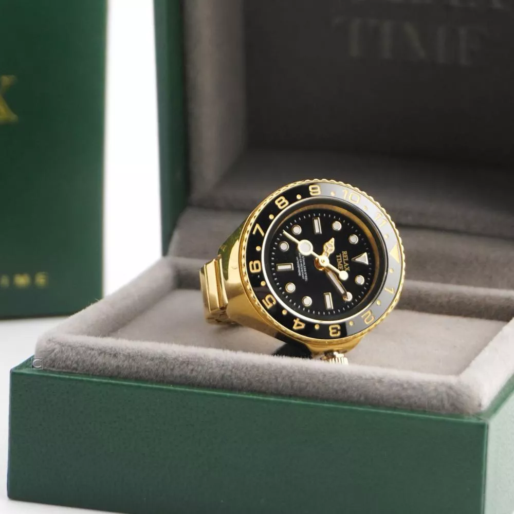 RELAX TIME 水鬼戒指錶-黑圈金水鬼 (RT-R-06)