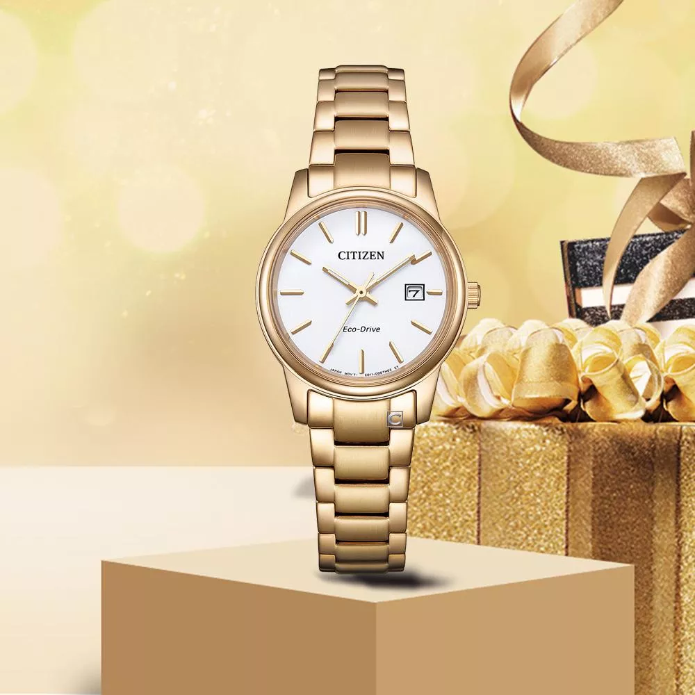 CITIZEN 星辰錶 光動能經典三針 女錶 手錶-EW2313-93A