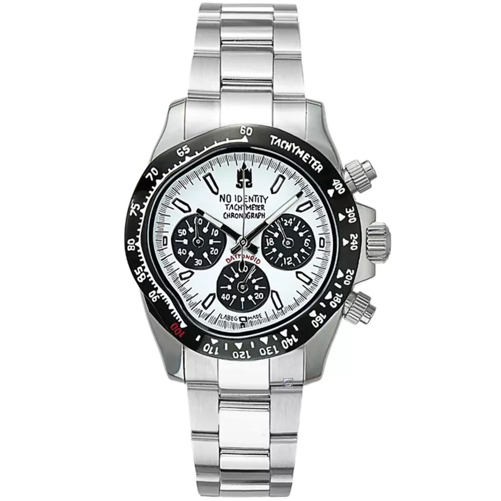 NO IDENTITY   DAYTONOID 地通拿-白底迪 計時腕錶 男錶 手錶-YX40S04BW2