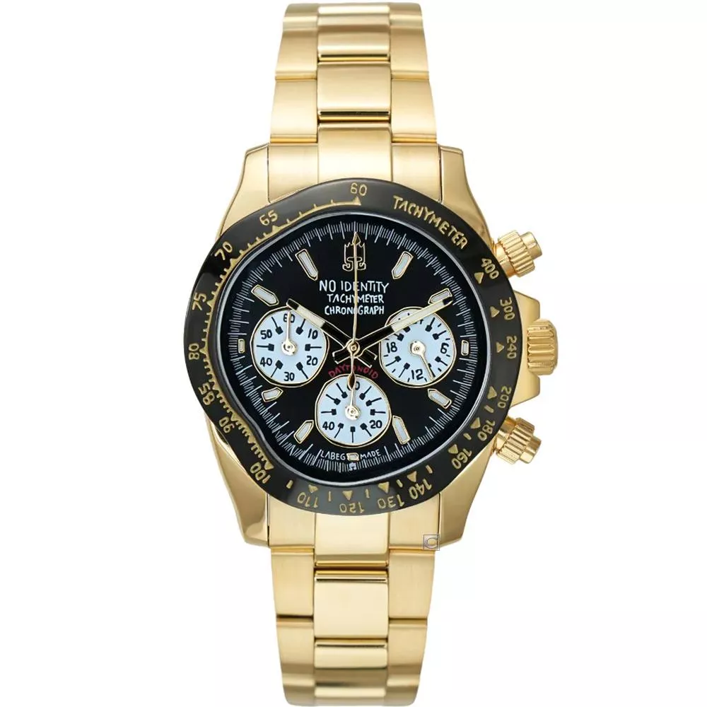 NO IDENTITY DAYTONOID 地通拿-白底迪 計時腕錶 男錶 手錶-YX40S01BG2