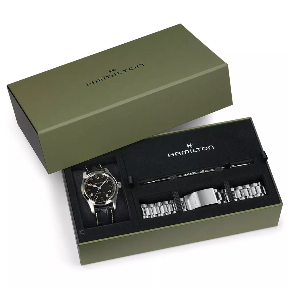 Hamilton 漢米爾頓 卡其陸戰系列Murph腕錶42mm款錶鍊套裝機械錶-H70605732