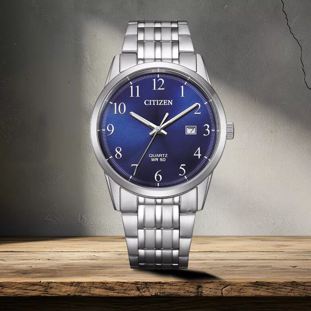 CITIZEN 星辰錶 大三針 時尚腕錶 男錶 手錶-BI5008-51L-藍色39mm