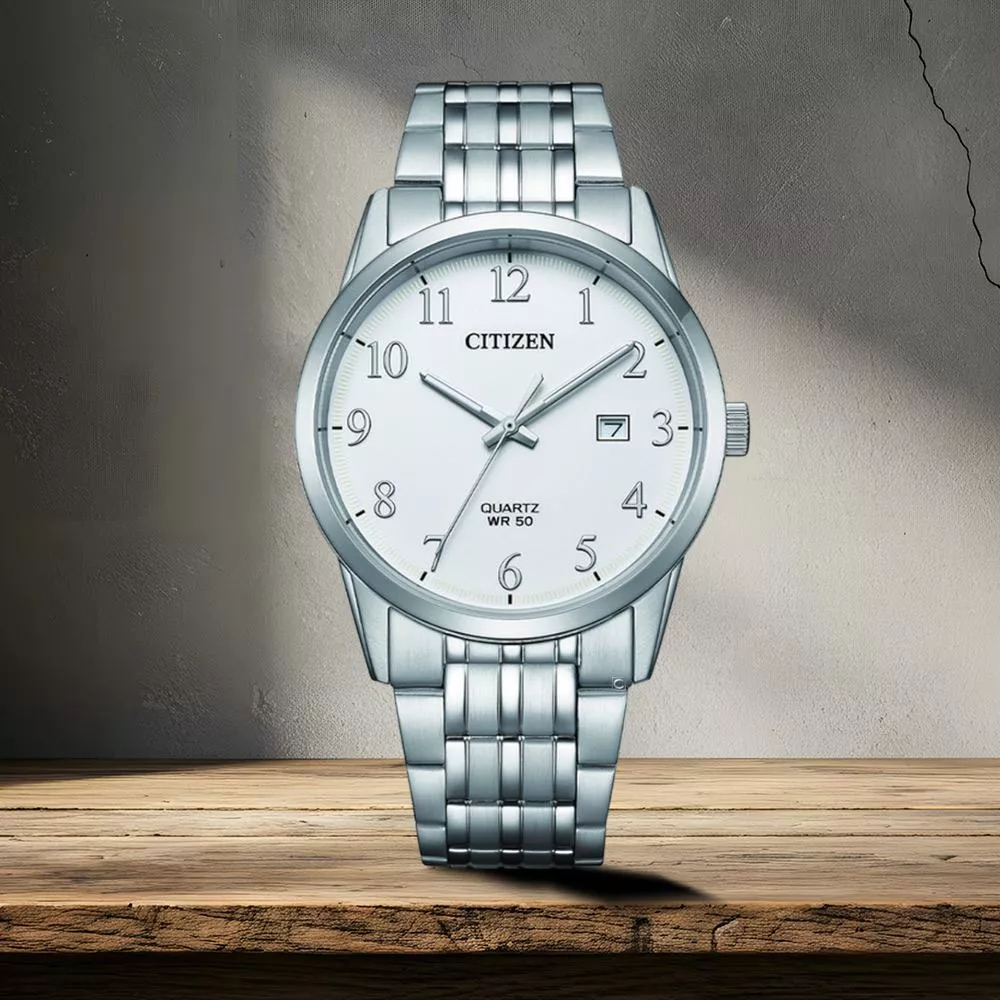 CITIZEN 星辰錶 大三針 時尚腕錶 男錶 手錶-BI5008-51A-白色39mm