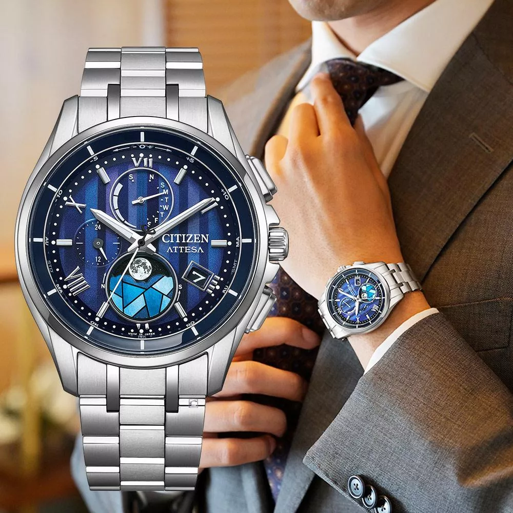 CITIZEN 星辰 ATTESA 冬日彩窗 超級鈦 光動能電波錶 男錶-BY1000-51L