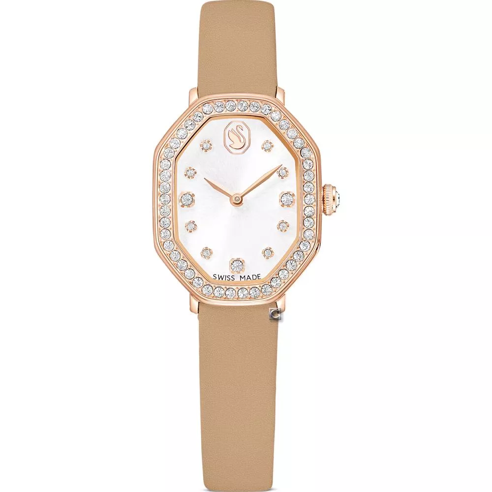 (聊聊甜甜價)  SWAROVSKI 施華洛世奇 Dextera Octagon 永恆優雅璀璨腕錶 女錶 棕色-32x23mm 5730184