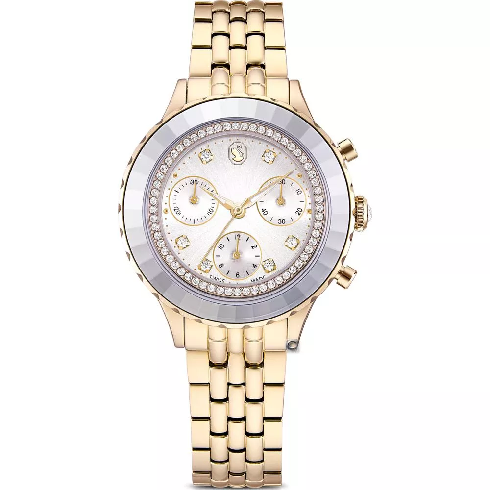 (聊聊甜甜價)  SWAROVSKI 施華洛世奇 Octea Chrono系列時尚腕錶 女錶-金色37mm 5730194