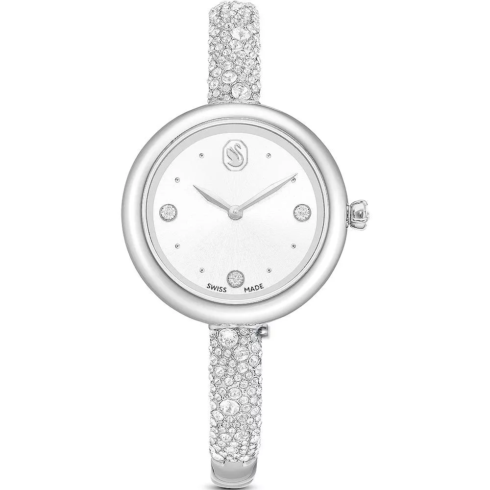 (聊聊甜甜價) SWAROVSKI 施華洛世奇 Sublima bangle 閃耀手鐲式腕錶 女錶 銀色-28mm 5730369