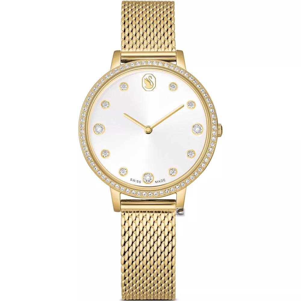 (聊聊甜甜價)  SWAROVSKI 施華洛世奇 Clarica 璀璨水晶腕錶 女錶 金色-35mm  5740823