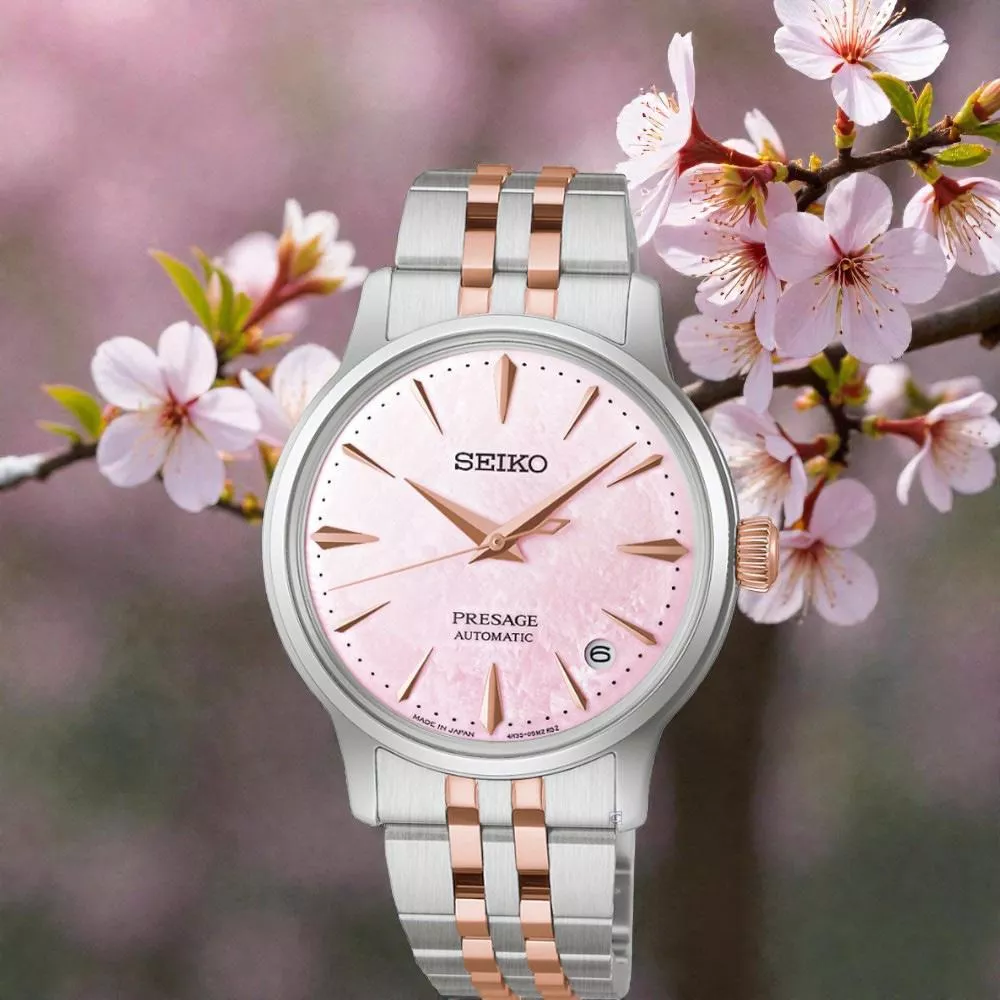 SEIKO 精工 Presage Cocktail Time系列 櫻花色 機械錶 女錶-4R35-06X0P.SRPM06J1_SK043