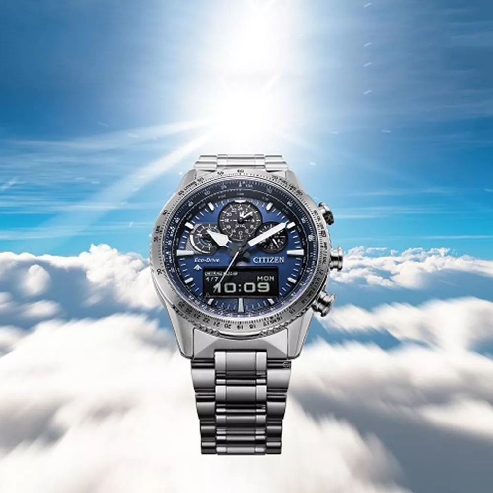 CITIZEN 星辰錶  Promaster SKY系列 光動能 飛行 運動腕錶 男錶 手錶-JV2000-51L/藍43.0mm