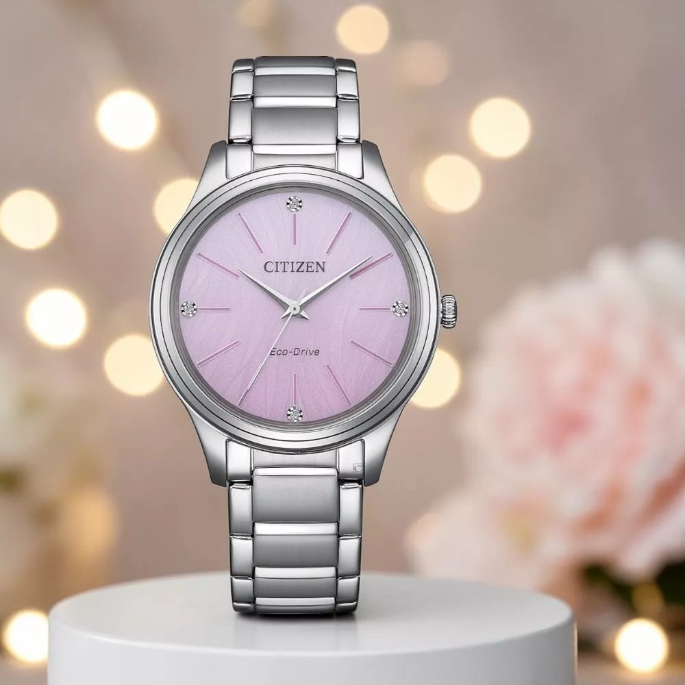 CITIZEN 星辰錶 LADYS系列 光動能 漫舞時光 時尚腕錶 女錶-EM1220-58X/粉34.0mm