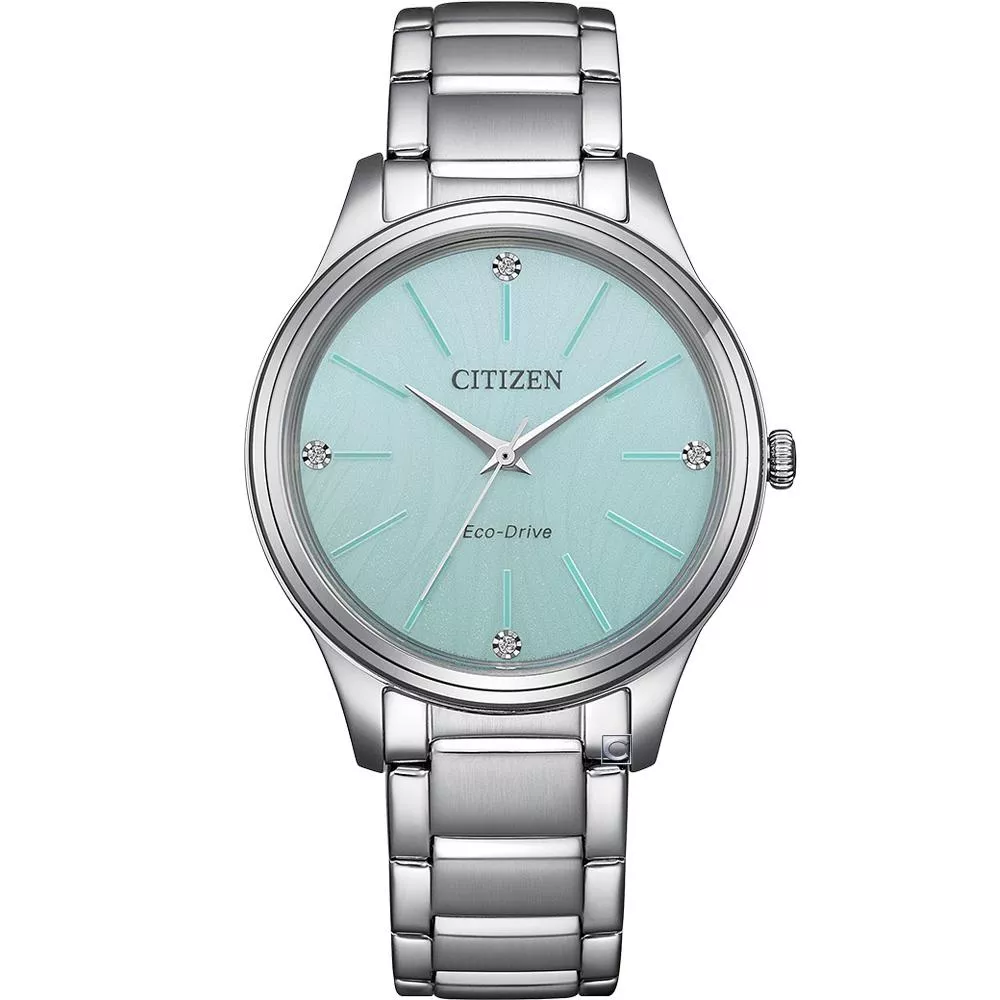 CITIZEN 星辰錶 LADYS系列  光動能 漫舞時光 時尚腕錶 女錶-EM1220-58Y/綠34.0mm