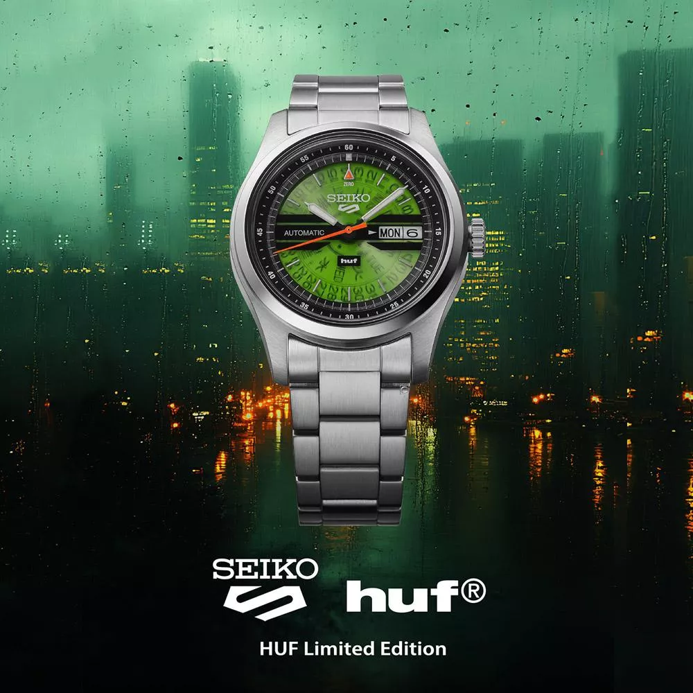 SEIKO 精工錶 5 Sports系列 HUF Green 聯名限量 機械腕錶 男錶 手錶-4R36-18C0G/39.4mm_sk043