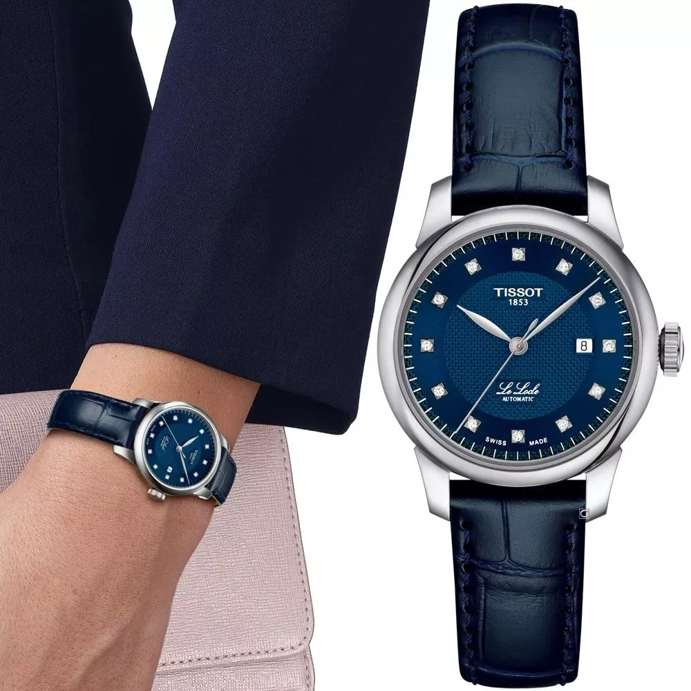TISSOT 天梭 官方授權  Le Locle 力洛克 機械腕錶 女錶-T0062071604600/藍色