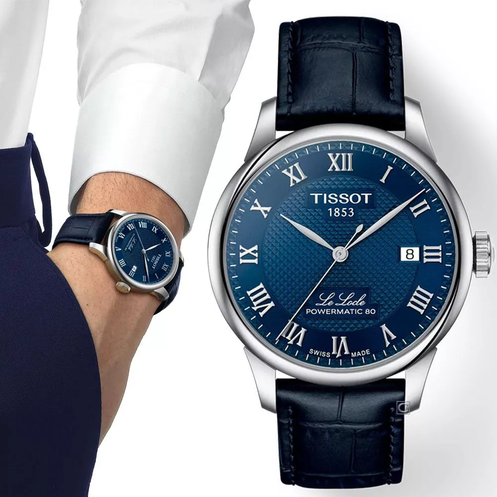 TISSOT 天梭 官方授權  Le Locle 力洛克 自動機械錶 男錶 手錶 -T0064071604300/藍色