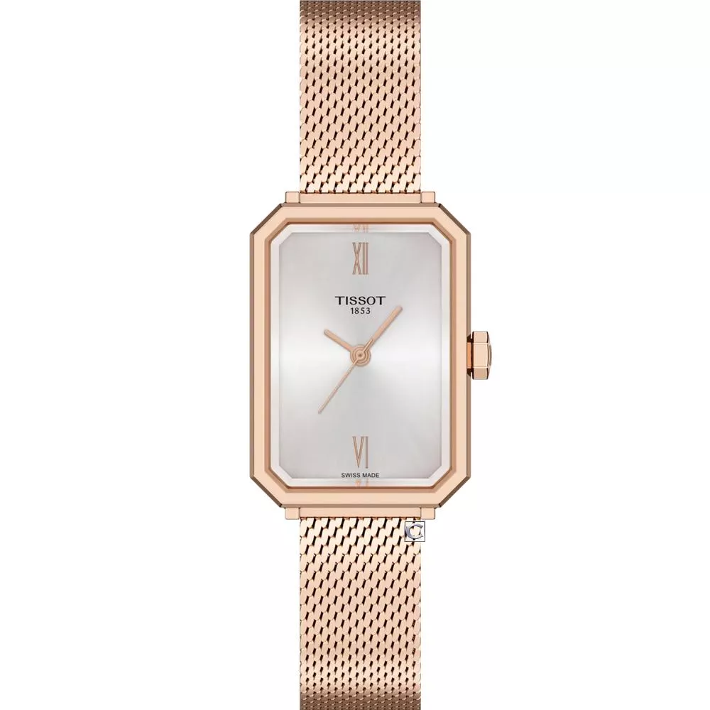 TISSOT 天梭 官方授權 SRV系列 幾何造型 方型腕錶 女錶 手錶-T1601103303300/米蘭30x21.8mm