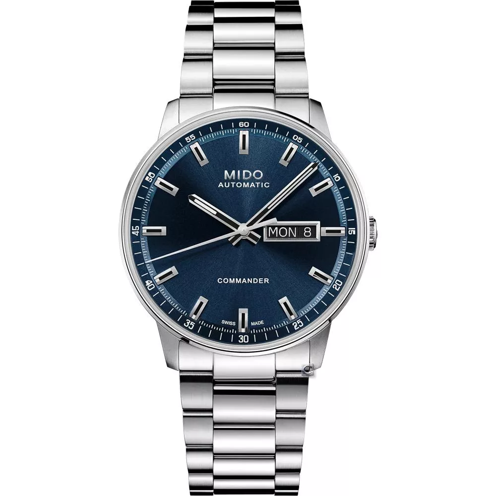 MIDO 美度錶 Commander Datoday 機械腕錶 男錶 手錶-M0214301104100/藍 40mm