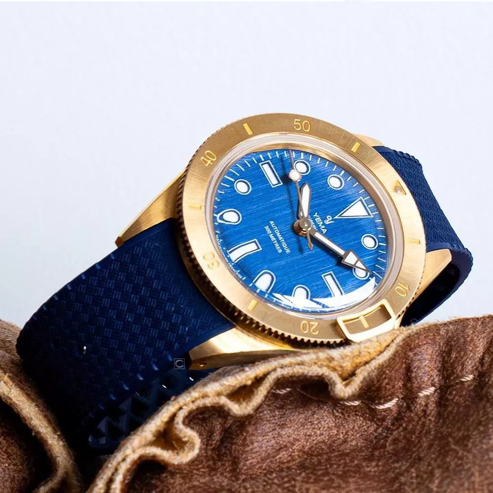 YEMA 野馬錶  SUPERMAN BRONZE 藍青銅 限量版 機械錶-13.25.10.35.ZNL.U5/藍色39mm