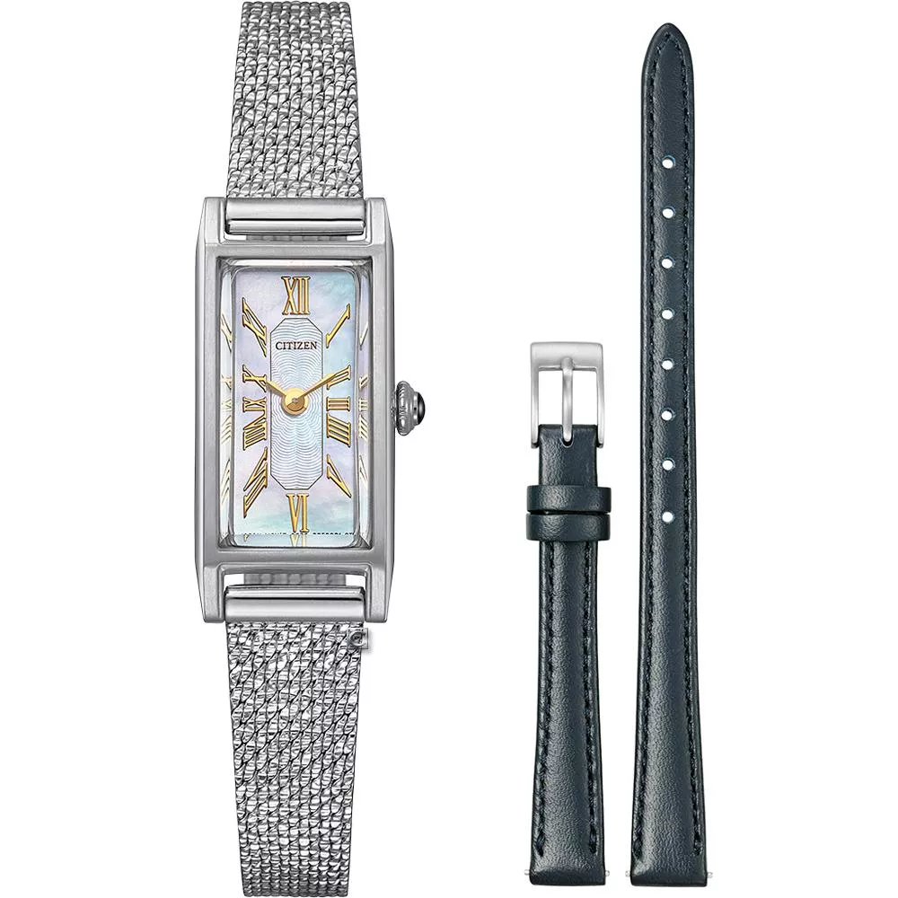 CITIZEN 星辰錶  限量 光動能 復古方形腕錶 女錶 手錶-14.3mm x30.7mm EG7040-74D