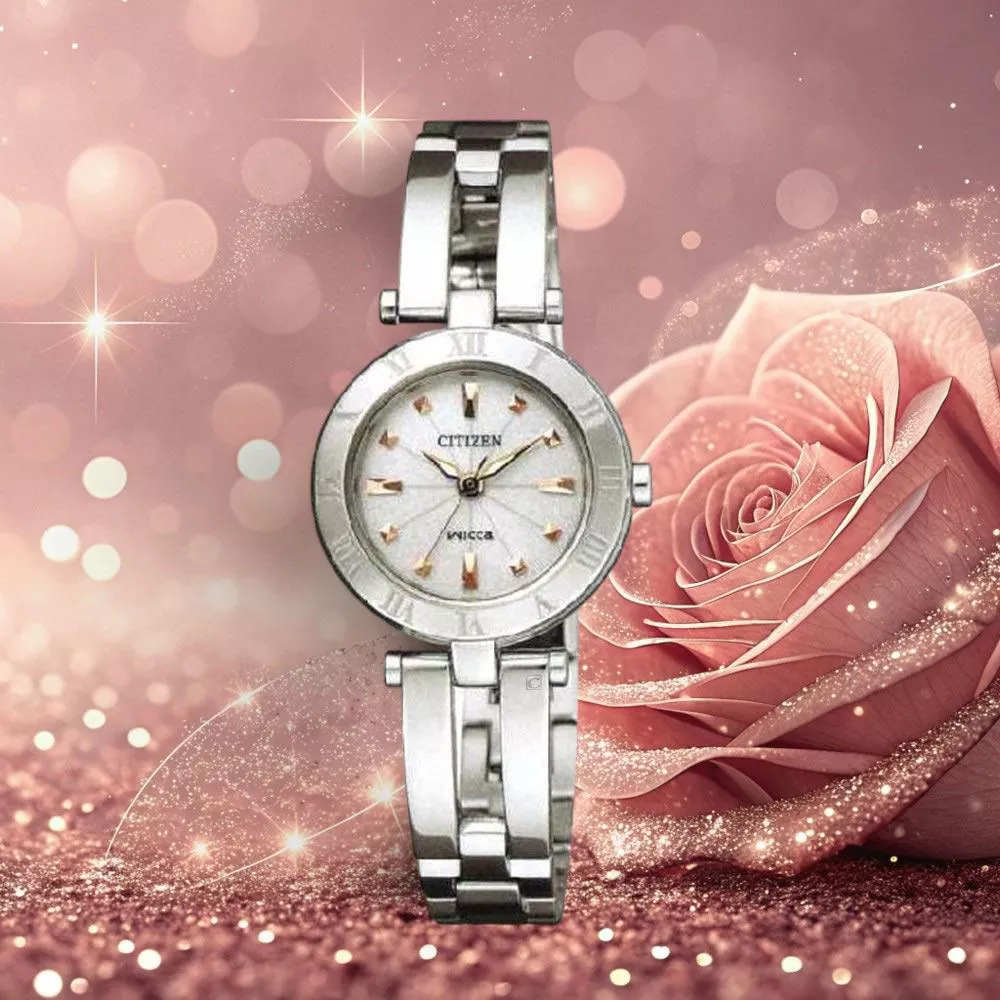 CITIZEN 星辰錶 WICCA系列 光動能 手鐲式造型腕錶 女錶 手錶-15-1572-01白24mm