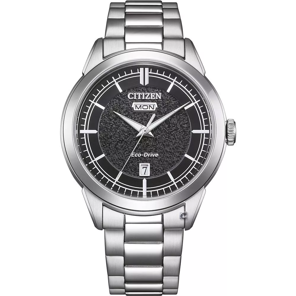 CITIZEN 星辰 簡約百搭 Day-Date 光動能腕錶 男錶 手錶-40.5mm黑 AW0151-85E