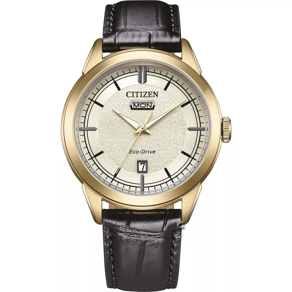 CITIZEN 星辰錶 簡約百搭 Day-Date 光動能腕錶 男錶 手錶-40.5mm白x金色 AW0153-04A