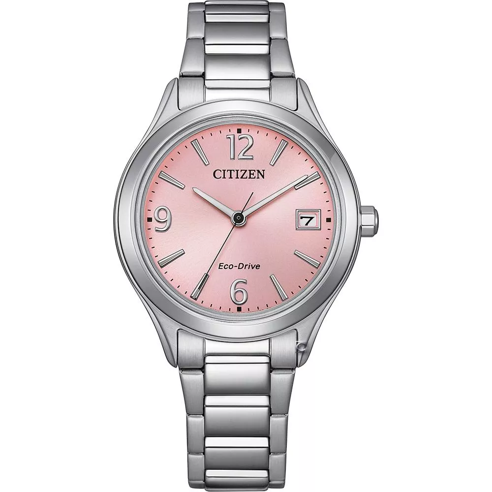 CITIZEN 星辰 Eco-Drive 簡約大氣 光動能腕錶 女錶 手錶-33.5mm粉色 FE6121-67X