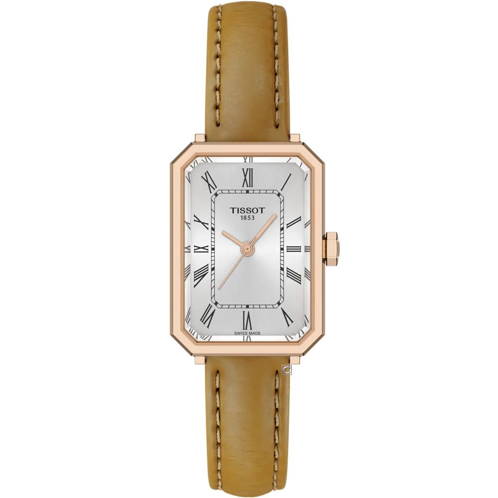 TISSOT 天梭 官方授權 SRV系列 復古簡約方型腕錶 女錶 手錶-30x21,8mm T1601103603300
