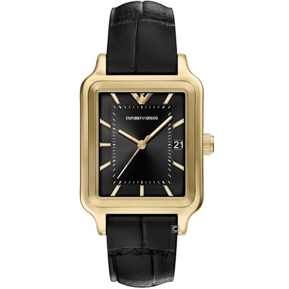 EMPORIO ARMANI 亞曼尼 復古方形腕錶 男錶 手錶-AR11757