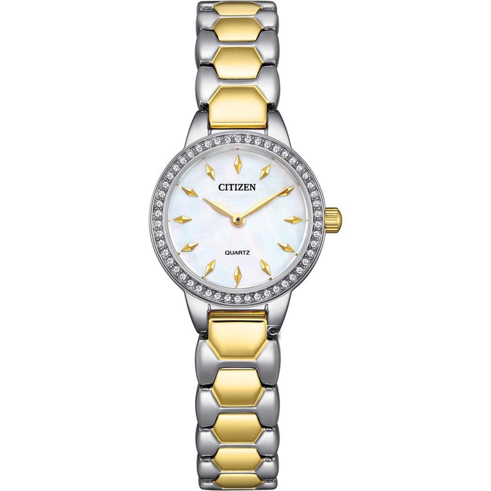 CITIZEN 星辰錶 永恆之美珍珠母貝 時尚腕錶 女錶 手錶-EZ7014-55D/雙色24mm