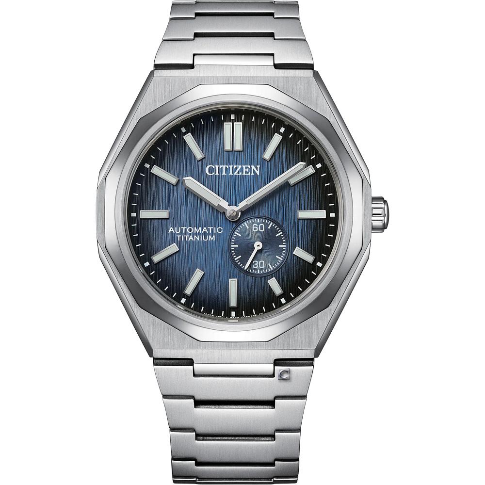 CITIZEN 星辰錶 Zenshin 60 超級鈦小秒針自動上鍊機械錶 男錶-NK5020-58M_40.5mm煙燻冰川藍