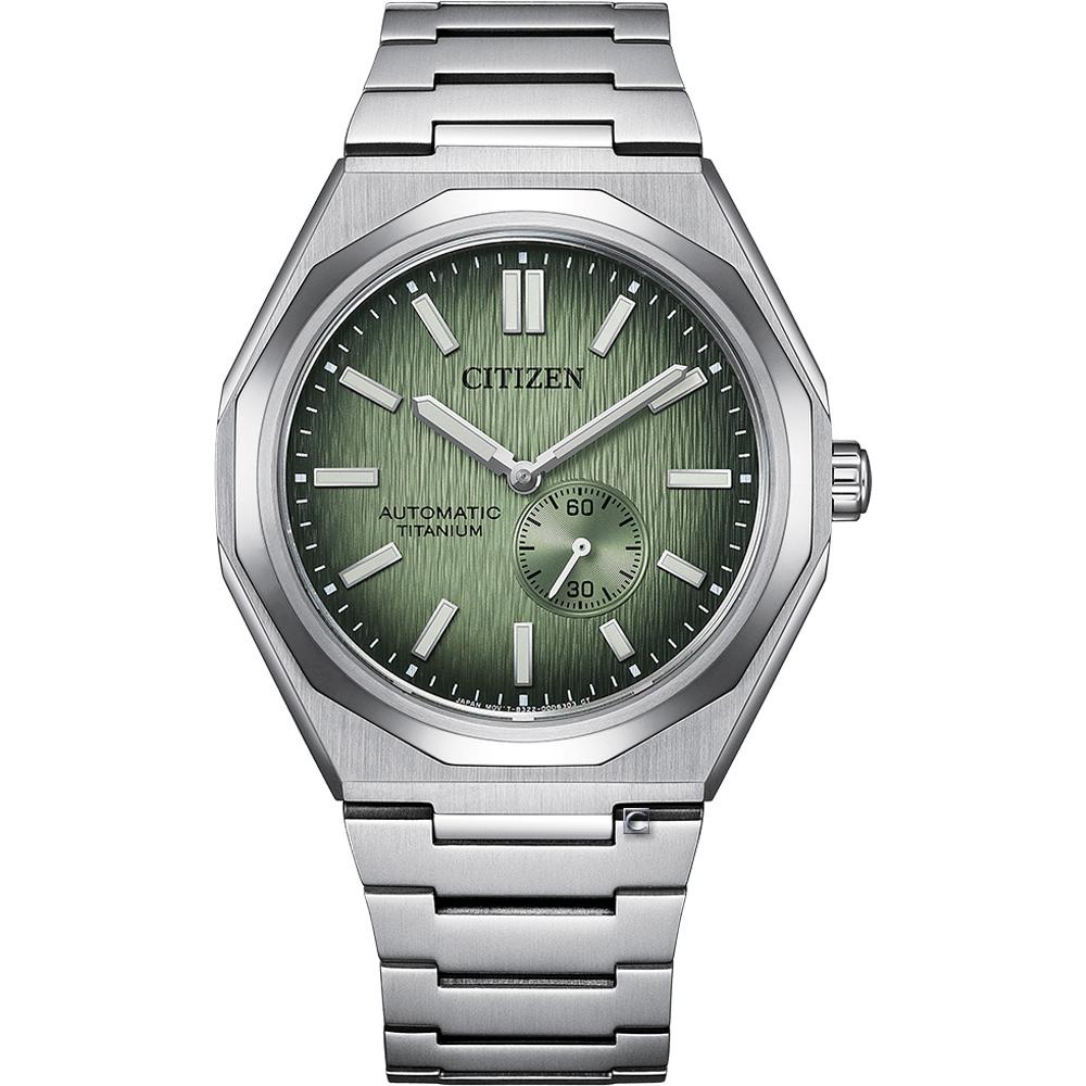 CITIZEN 星辰錶 Zenshin 60 超級鈦小秒針自動上鍊機械錶 男錶-NK5020-58X_40.5mm煙燻抹茶綠