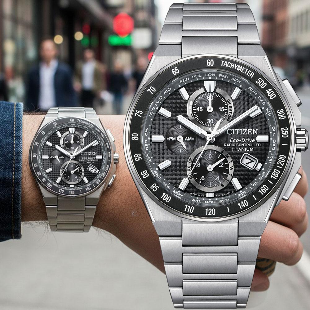 CITIZEN 星辰錶 超級鈦 Eco-Drive 電波錶 男錶 手錶-AT8390-55E