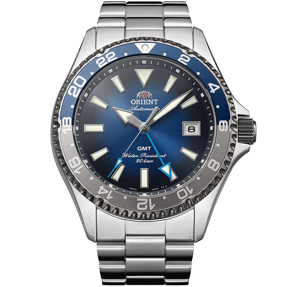 ORIENT 東方錶 GMT 兩地時間 機械手錶 男錶-RA-BC0005L/42.8nn藍色