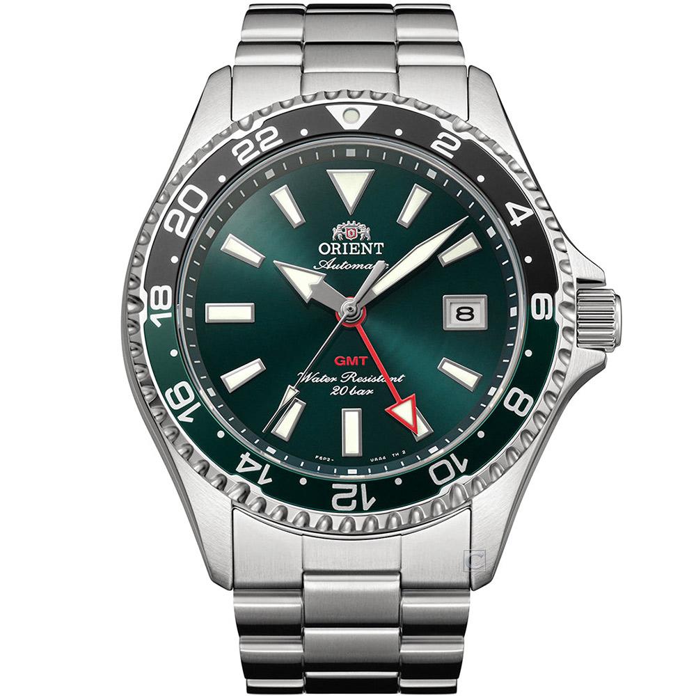 ORIENT 東方錶 GMT 兩地時間 機械手錶 男錶-ORIENT 東方錶 GMT 兩地時間 機械手錶 男錶-RA-BC0001B/42.8mm綠色