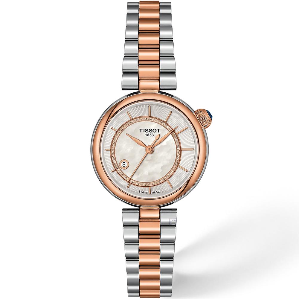 TISSOT 天梭錶 Desir系列 珍珠母貝 48小時動力  機械錶-T1522072211100/29.6mm