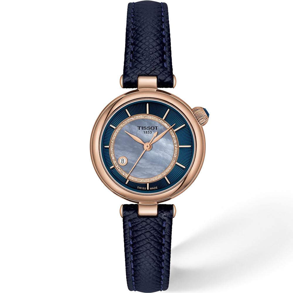 TISSOT 天梭錶 Desir系列 珍珠母貝 48小時動力  機械錶-T1522073613100/29.6mm
